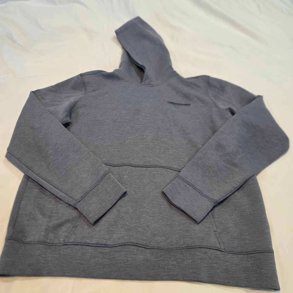 Abercrombie Kids Hoodie Boys 15/16 gray Excellent Graphic Tech Pullover